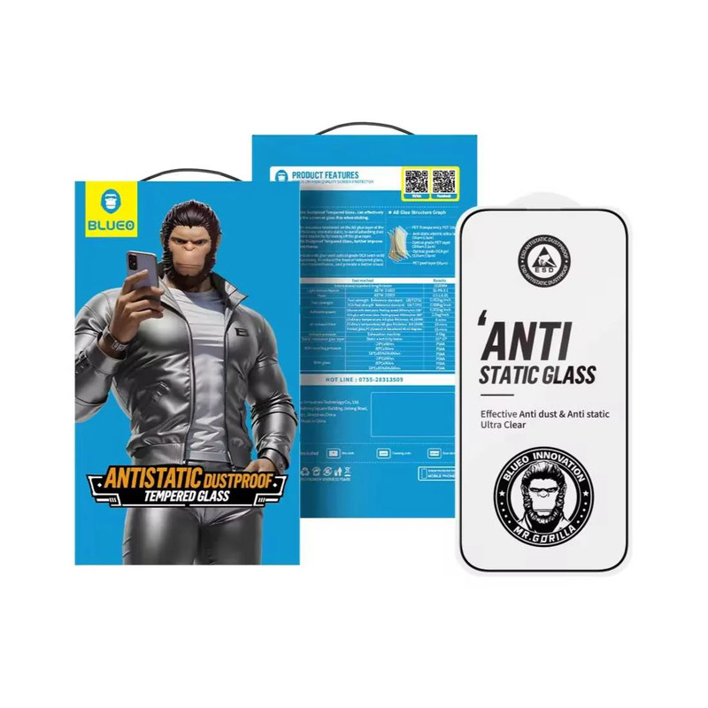 Blueo Antistatic Dustproof Tempered Glass Screen Protector - iPhone15/16 Plus - 6.7 - أكسسوار